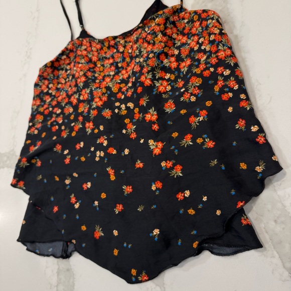 Free People Intimately Let Me Love Asymmetrical Floral Tank Top Women’s XS Black - Picture 8 of 12